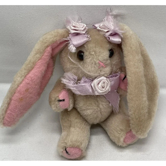 VTG Jointed Easter Bunny Plush Rabbit Long Floppy Ears Cute 5” Stuffed Animal - Picture 10 of 16